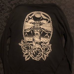 Black Market Art lighthouse sweatshirt cardigan